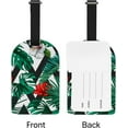 thumbnail image 5 of GZHJMY Summer Floral Pattern Palm Luggage Tags Set of 2, PU Leather Travel ID Label with Privacy Name Card Cover for Travel Bag Suitcase Decoration, 5 of 6