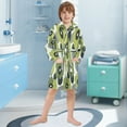 thumbnail image 5 of FORMRS Niños Bathrobe Unisex Hooded Robe Soft Plush Pajamas Sleepwear, Size 4-6T, Gray Floral, 5 of 7