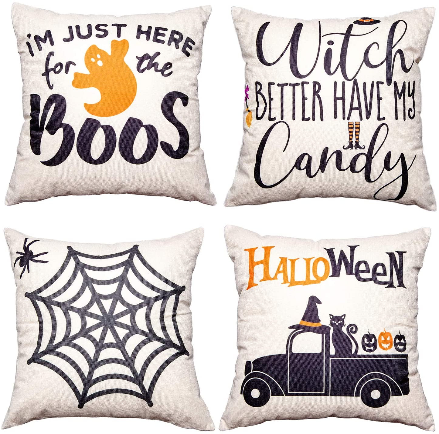 Halloween Pillow Covers 18x18 Set of 4 