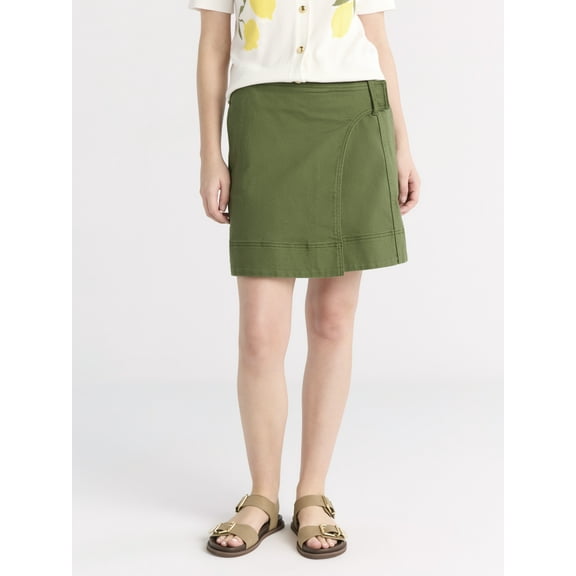 Free Assembly Women's Asymmetrical Mini Skirt, Sizes 0-18