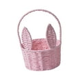 thumbnail image 3 of Esquirla Easter Woven Flower Basket Easter Decoration with Handle, Flower Girl Basket Easter Egg Basket for Party, Garden Pink, 3 of 8