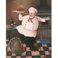 thumbnail image 2 of Unknown 20x24 Black Ornate Wood Framed with Double Matting Museum Art Print Titled - Thanksgiving Chef II, 2 of 4