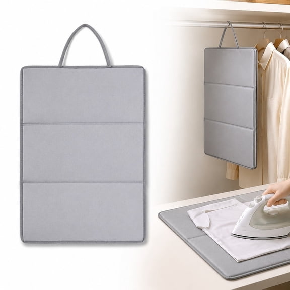 WSTFashion Garment Steamer Hanging Ironing Board,Ironing Board Pad with 360° Rotating Hook, Ironing Heat Resistant Mat, Portable Folding Ironing Board for Sewing Room/Traveling/Home 14*20in