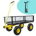 thumbnail image 6 of JOYFULIN Garden Cart, 660LBS Capacity Mesh Steel Garden Wagon with Handle, Removable Sides and 10" All Terrain Tires, Heavy-Duty Utility Cart for Yard, Lawn, and Outdoor Use, Black and Yellow, 6 of 7