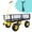 Black, variant on large capacity folding wagon cart with extra long extender for beach shopping garden, heavy duty steel frame wagon cart for outdoor activities black