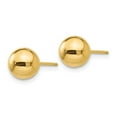 thumbnail image 2 of 14k Yellow Gold Hollow Polished 7mm Ball Post Earrings 7x7mm Ball Earring for Women - .4 Grams, 2 of 4