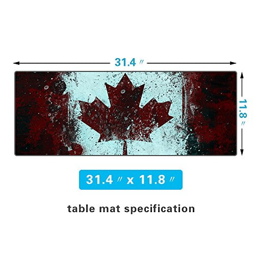 LIEBIRD MOUSEPAD-MAP04 World Map-XL LIEBIRD Vintage Style CA/Canada Flag Mouse Mat Extended Xxxl Gaming Mouse Pad 31.5Lx11.8W