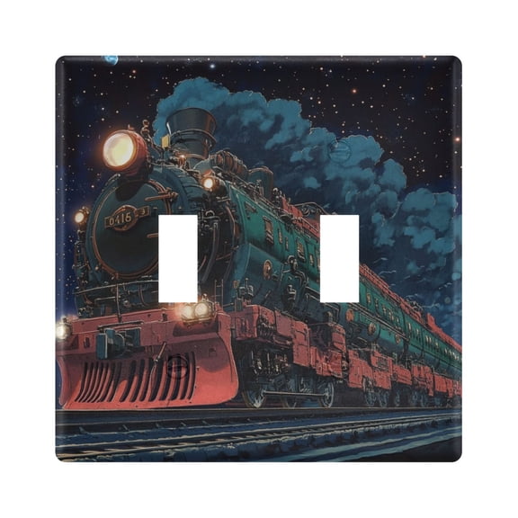 WOBOGO Green Train 2-hole Switch Plates PC Flame Retardant Plastic Material Glossy Finish Smooth Touch 4.56x4.48x0.27in