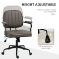 thumbnail image 4 of Homiyad Microfiber Office Chair Desk Chair with 360 Degree Swivel Wheels Adjustable Height Tilt Function Light Brown, 4 of 8