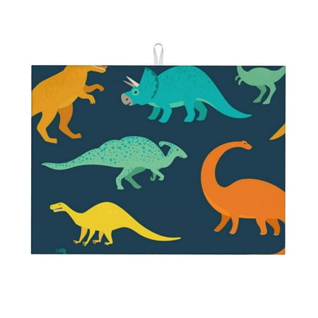 

Tideii Hand Drawn Seamless for Microfiber Placemat 18x24 Inch Kitchen Drying Mat for Countertops Sinks Drains