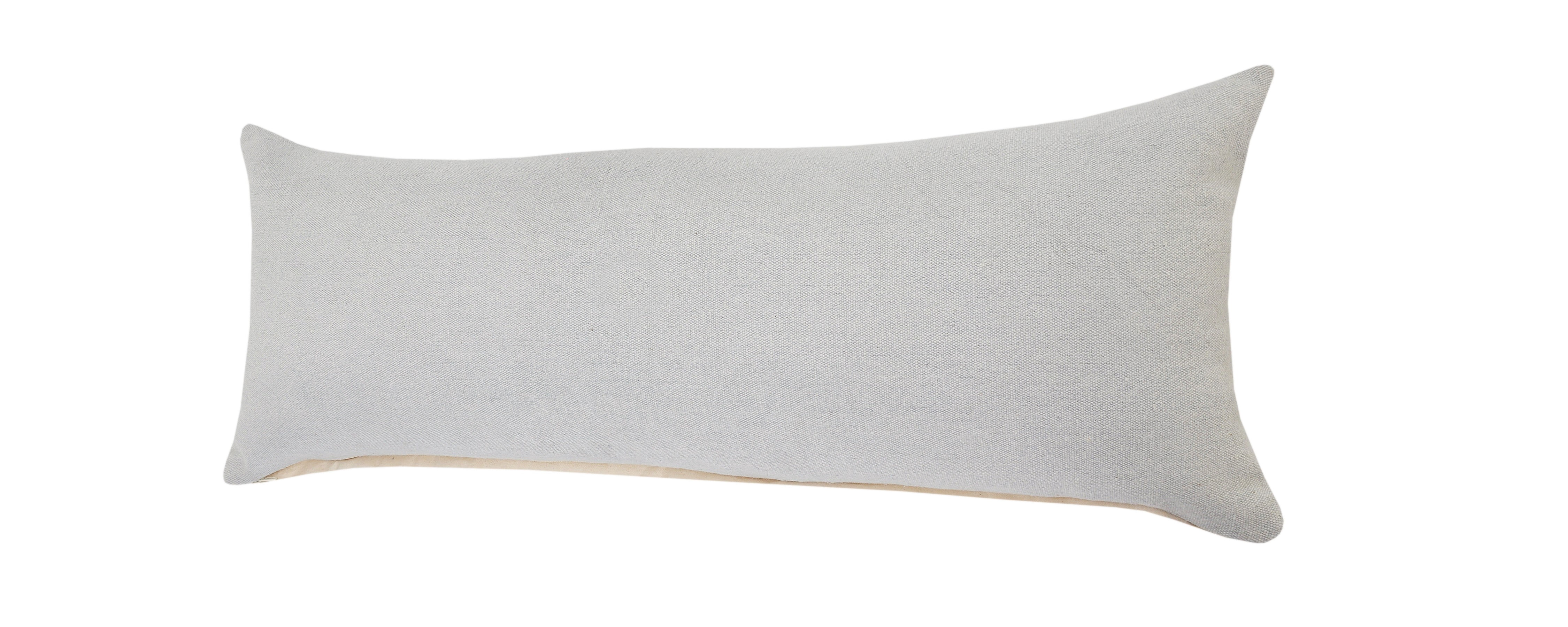 Harlow Hill Solid Loomed Rectangular Cotton Lumbar Pillow Cover - 36" - Gray