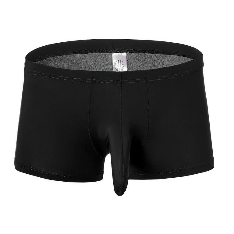 zuwimk Mens Underwear,Men Enhancing Underwear Ultra Soft Boxer Briefs Z- Black,L 