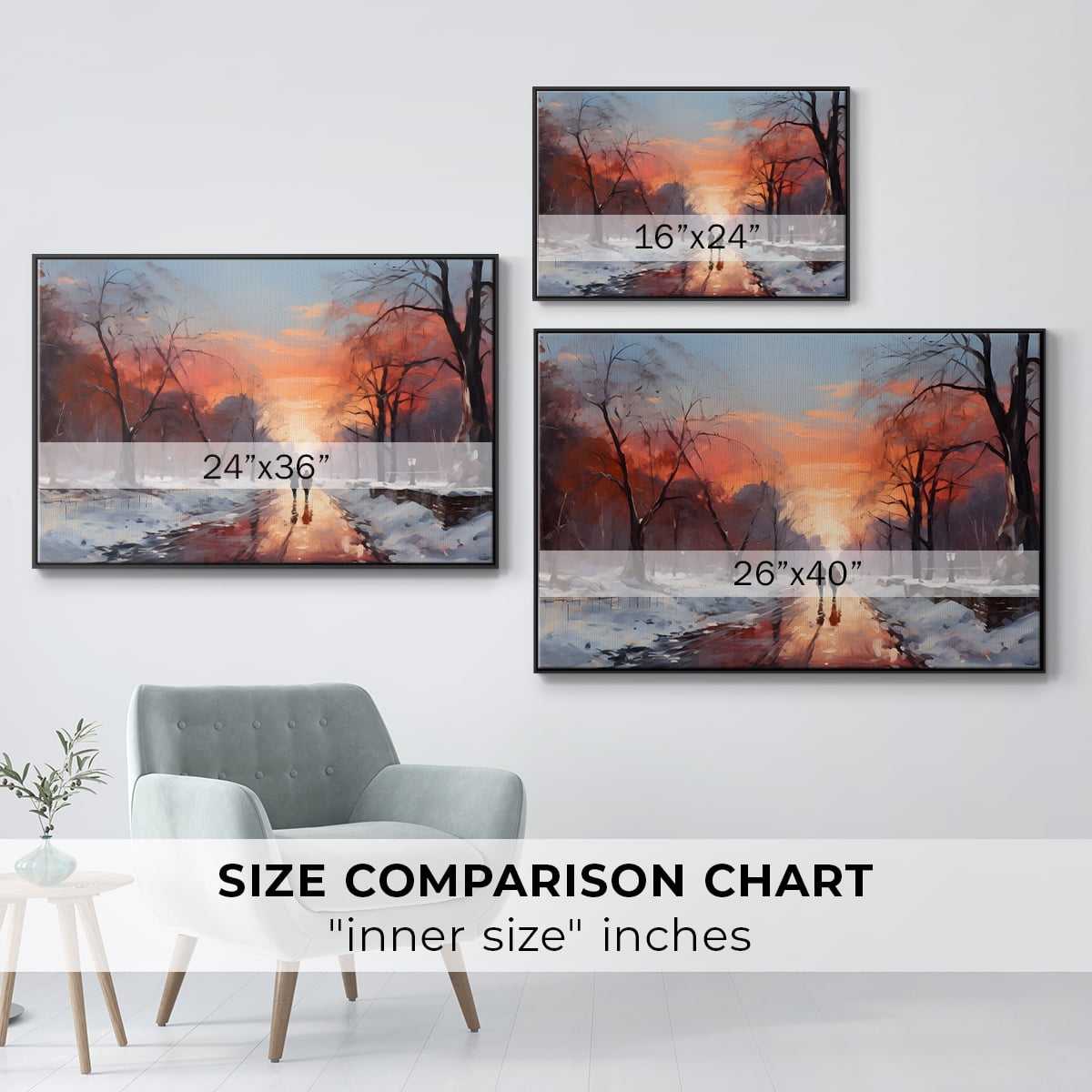 Vintage Landscape-CCXXIV By Wexford Home Framed in Black Wood Gallery Wrapped Canvas 27 in. x 41 in.