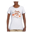 thumbnail image 2 of Wild Bobby It's Pumpkin Spice Latte Season Orange Black and White Halloween Women Graphic Tee, White, Medium, 2 of 6