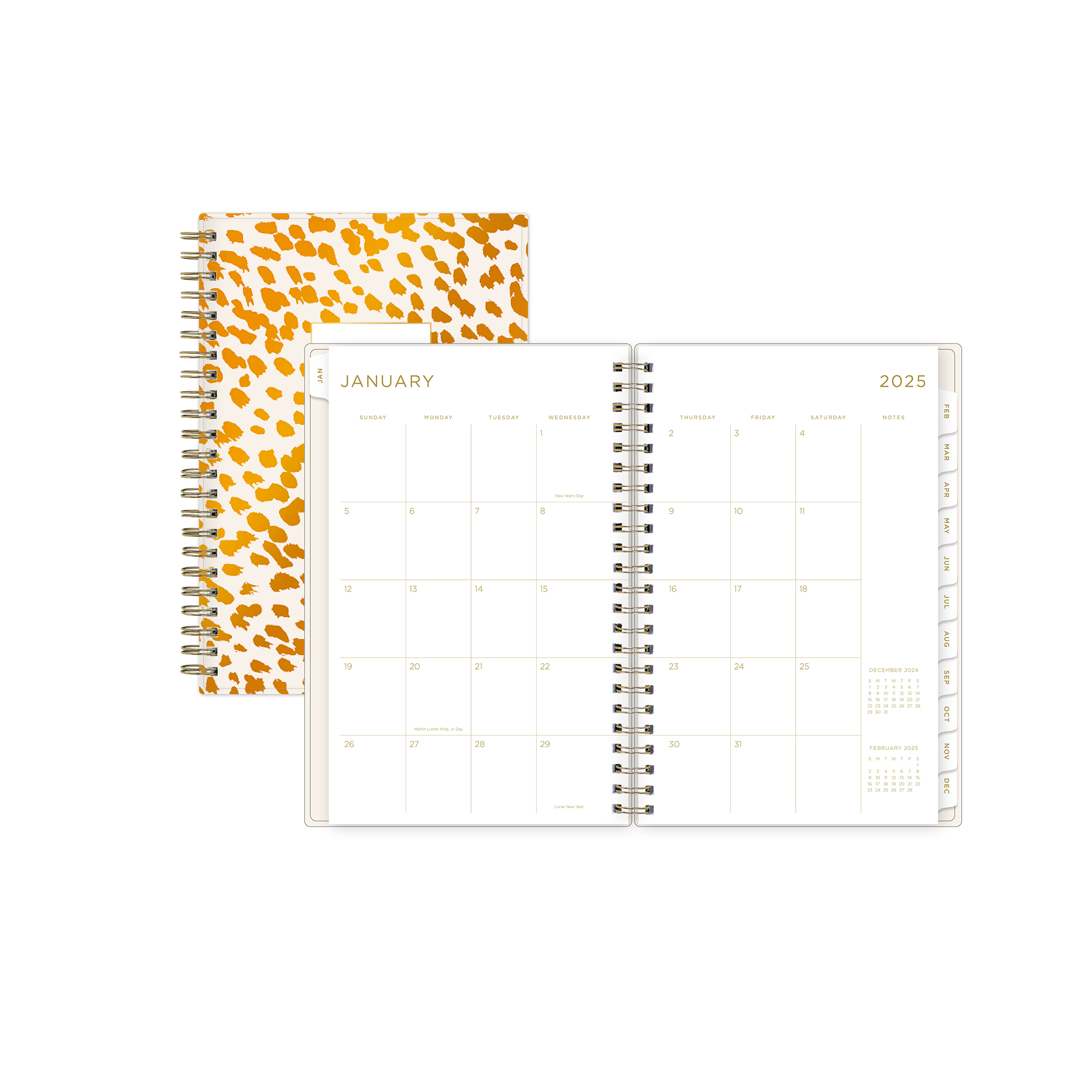 2025 Weekly Monthly Planner, 5x8, Ashley G for Blue Sky, Animal Dash