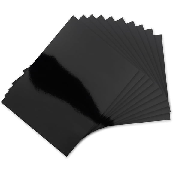 60 Pack Metallic Paper Sheets Black Foil Mirror CardStock Shimmering Paper 250gsm/92lb For Decorative, Weddings & Birthdays Invitations, Cardmaking & Paper Crafts Size 8.5" x 11" (Black)