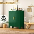 thumbnail image 2 of SAZYY Metal Pantry Storage Cabinet with 2 Doors and 2 Adjustable Shelves, Green Freestanding Hutch for Kitchen/Laundry/Living Room/Bedroom, 11.81"D x 23.62"W x 35.83"H Green, 2 of 9