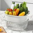 thumbnail image 1 of Kitchen Organizer Basket Food Safe Plastic Drainer Space Saving Storage Container For Vegetables Utensils Sturdy Easy Clean Multi Purpose Use, 1 of 5