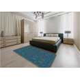 thumbnail image 5 of Ahgly Company Machine Washable Indoor Rectangle Transitional Deep-Sea Blue Area Rugs, 8' x 12', 5 of 7