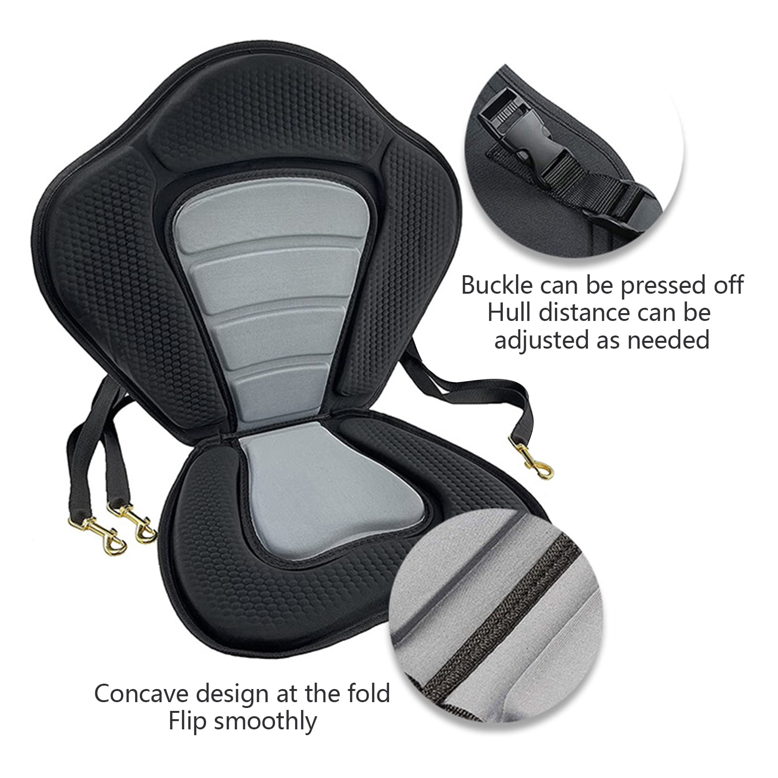 Yoetaun Padded Inside Kayak for Seat with Back Support for Sit on, Inflatable Stand Up Paddle Board, Fishing Boat Detachable for Black