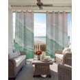 thumbnail image 6 of Green Coastal Wave Blackout Curtains for Bedroom Living Room Darkening Curtains 63 Inches Long Summer Modern Ocean Beach Window Curtain 2 Panels Set Insulated Window Treatment Grommet Drapes 52"x63", 6 of 9