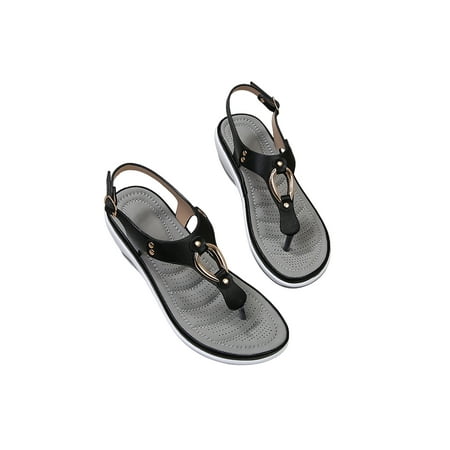 

Avamo Ladies Womens Open Toes Wedge Sandals Buckle Strappy Summer Comfy Fahion Shoes