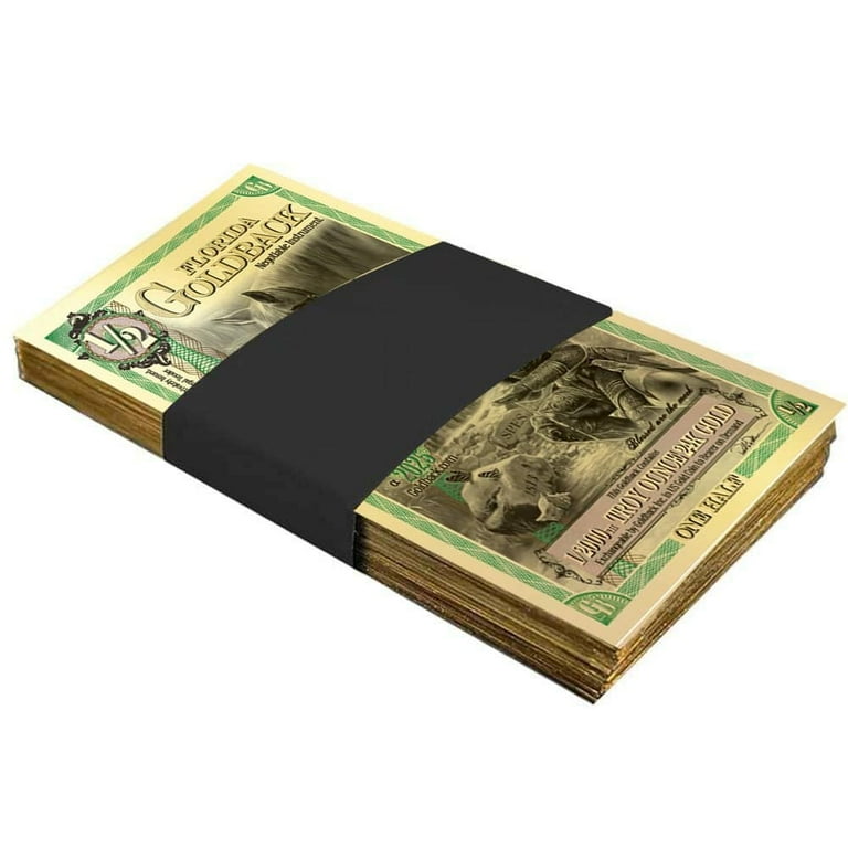 1/2 Florida Goldback 1/2000 oz 24K Gold Foil Aurum Note - Walmart.com