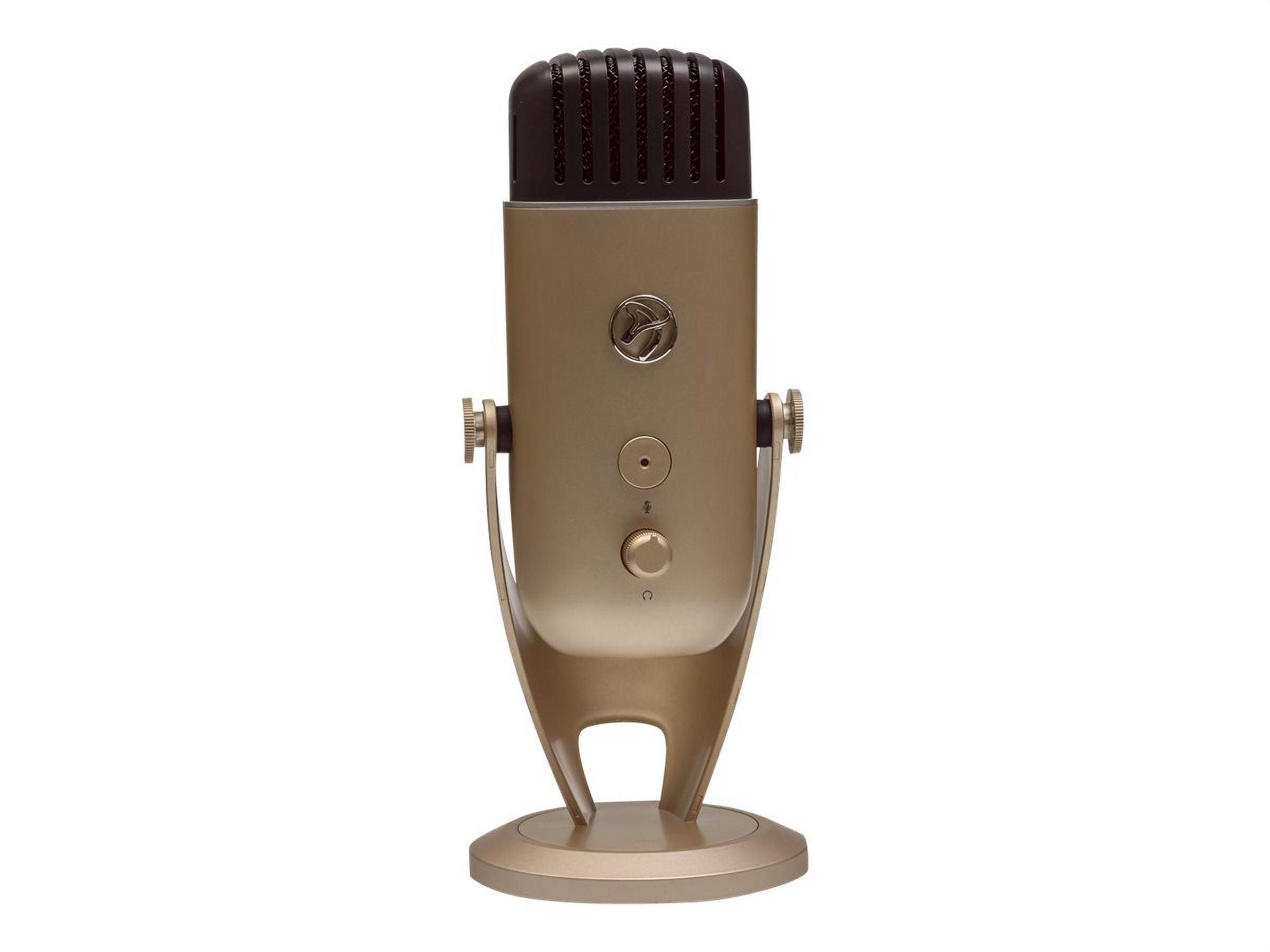 Arozzi Colonna Professional USB Condenser Microphone for PC, Mac, Gaming, Recording, Streaming, Podcasting on PC, Desktop Mic with Multi Pick-up Patterns - Gold