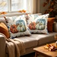 thumbnail image 4 of 18x18 Inch Orange White Pumpkin Throw Pillow Cover Soft Autumn Thanksgiving Farmhouse Seasonal Sofa Couch Decor Cushion Case, 4 of 4