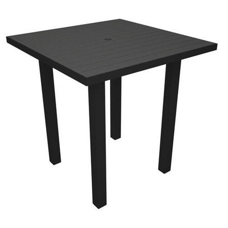 - Euro Counter Table - Frame Finish: Textured Bronze, Top Finish: Green