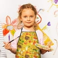 thumbnail image 2 of Cute Hedgehogs Animals Pattern Kids Aprons for Girls and Boys,Adjustable Neck Strap Toddler Aprons for Kids Cooking Baking, 2 of 6