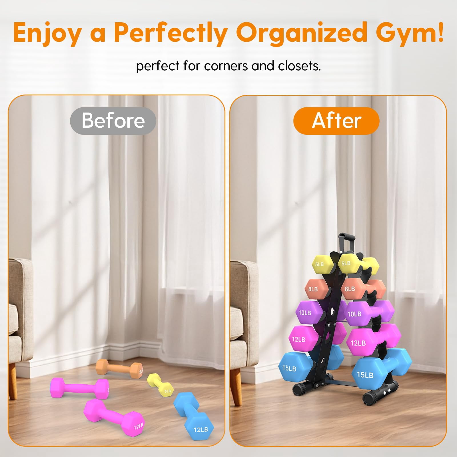 5 Tier | 3-tier Dumbbell Rack Stand Only  A-frame Design Weight With Handle Weights Metal Strength Dumbbells Storage For Home Gym Space Saver (dumbells Not Included)