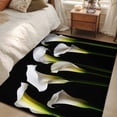 thumbnail image 4 of White Flowers Area Rugs 3x5 ft Elegant Plants Horseshoe Lilies Black Background Washable Rug Non Slip Indoor Carpet Absorbent Floor Mat for Living Room Bedroom Dining Room, 4 of 9