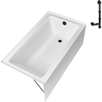 Streamline GA-304-10-BL 60 in. x 30 in. Acrylic Right-Hand Drain Alcove Bathtub in Glossy White With External Drain in Matte Black