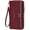 Wine Red, variant on Women Wallet RFID Blocking Card Holder Wristlet Phone Purse Leather Zip Clutch Large Capacity