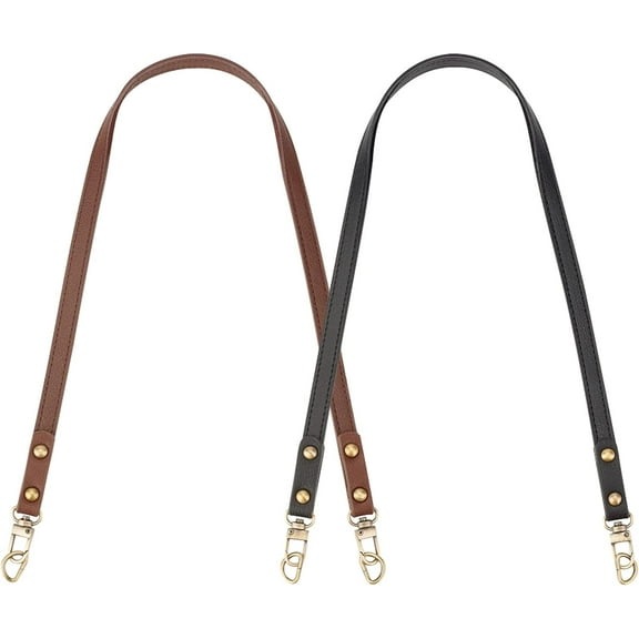 2 Colors Leather Bag Handles 26.9 inch PU Leather Shoulder Bag Straps Handbag Handles Replacement Purse Body Strap with Bronze Lobster Clasp Mixed Color