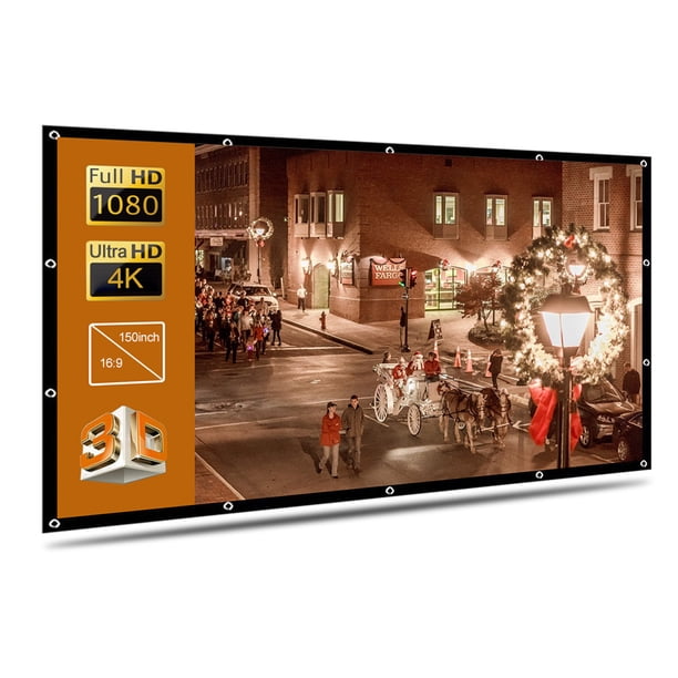 Pantalla de proyector plegable, película 3D de cine en casa al aire libre de alta definición Eccomum 150 pulgadas