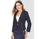 thumbnail image 2 of INSPIRE CHIC Oficina de trabajo para mujer, sin cuello, con cremallera, abrigo corto, traje, chaqueta, chaqueta cortada Azul marino XS, 2 of 6