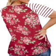 thumbnail image 3 of CHUANK Raglan T Shirts Short Sleeve Basic Tunic Blouse Summer Floral Tops for Plus Size Women, 3 of 9