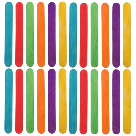 DEEPCRAFF 50Pcs Jumbo Popsicle Sticks for Crafts Assorted Color for Imagination Exploration