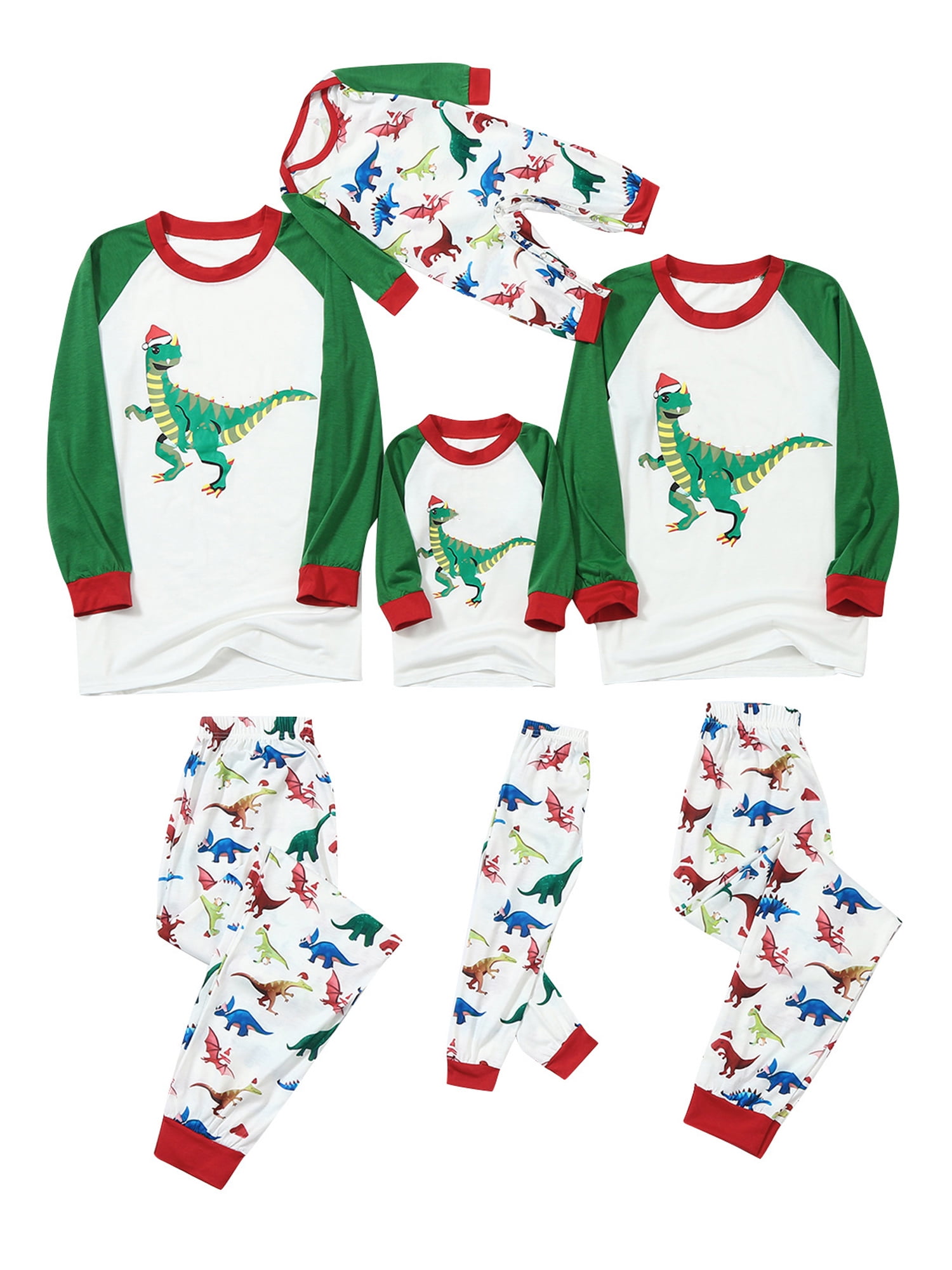 100% Cotton Knit Toddler Green Dinosaurs Print Long Sleeve Pyjama Set Clothing Boys Clothing Pyjamas & Robes Pyjamas 