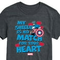 thumbnail image 3 of Marvel Captain America - My Shield Valentine - Adult Short Sleeve Tee, 3 of 5