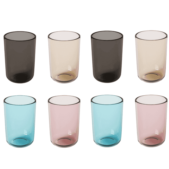 8 Pcs Plastic Tumblers Drinking Glasses 10 Oz Reusable Plastic Drinking Glasses, Unbreakable Bpa Free Plastic Acrylic Drinking Glasses Set, 4 Colors