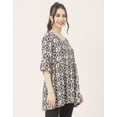 thumbnail image 3 of Moomaya 3/4 Sleeves Rayon Fit & Flare Top - Regular Fit Spring Fashion, 3 of 9