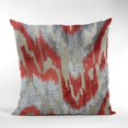 thumbnail image 4 of Plutus Velvet Glamour Red, Gray Handmade Luxury Pillow - Double sided 20" x 30" Queen, 4 of 5
