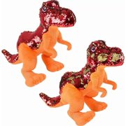 15 T-Rex Dinosaur - Reversible Sequins - Orange, Red, Gold