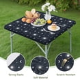 thumbnail image 4 of Dark Blue Sun Moon Star Pattern Square Fitted Tablecloth with Elastic Edge,Square Table Cover,Washable Elastic Table Cover for Home Kitchen Party Decor 34"x34", 4 of 6