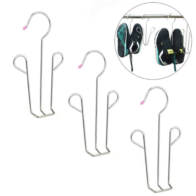 Coofit 3PCS Shoe Hanger Stainless Steel Windproof Space Saving Shoe Rack Shoe Organizer