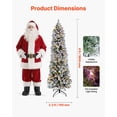 thumbnail image 2 of 6ft Prelit Flocked Artificial Christmas Tree with 240 Colorful LED Lights 11 Lighting Modes 635 Branch Tips for Home Office Party Holiday Decoration, 2 of 6