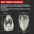 thumbnail image 4 of 45pcsP-80 For Panasonic Plasma Electrode Nozzle 1.5 100Amp Plasma Cutting Torch, 4 of 8